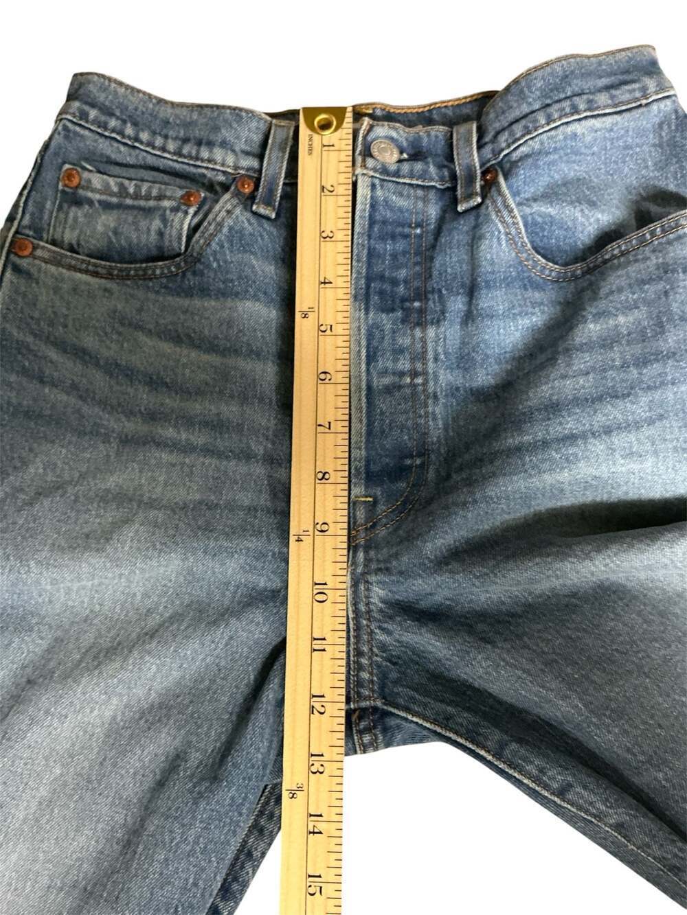 Levi's Premium Ribcage Flare High Rise CUT OFF Jeans Size W27 - Picture 13 of 15
